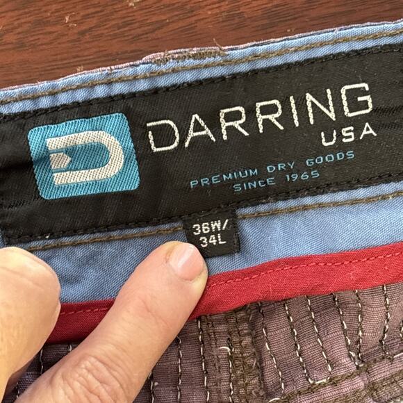 Darring Men's Cargo Camo Pants Size 36x34 Indie Grunge Goblin Streetwear Maroon - Picture 3 of 9